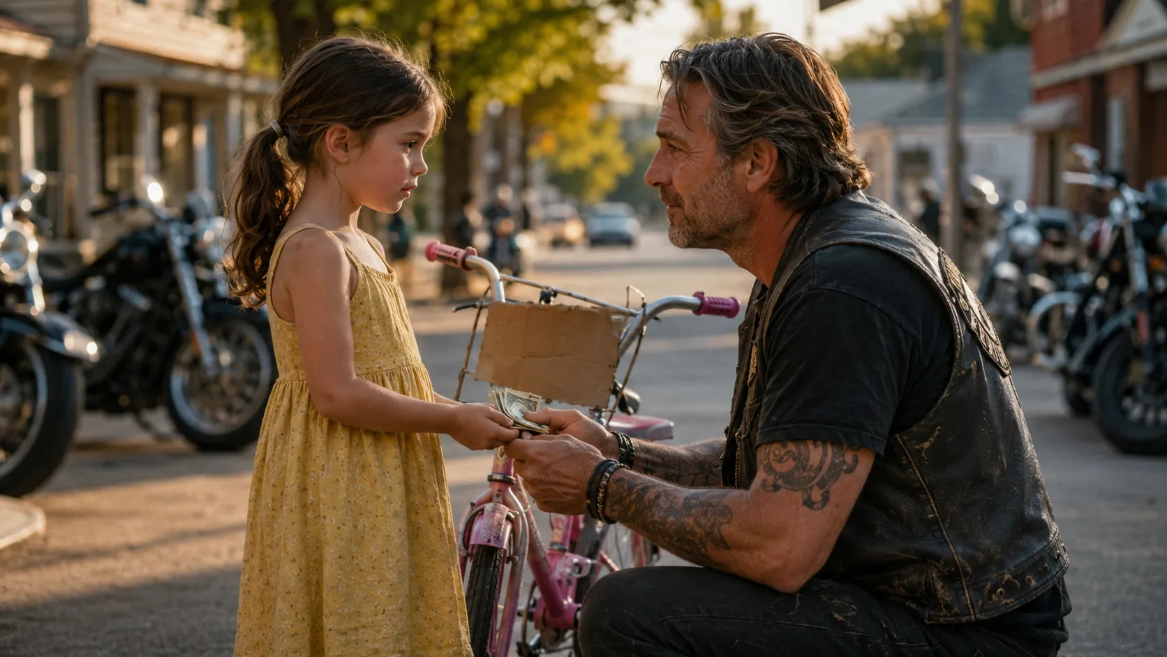 A Little Girl Tried to Sell Her Bike for Food — Then Four Bikers Discovered Who Had Taken Everything
